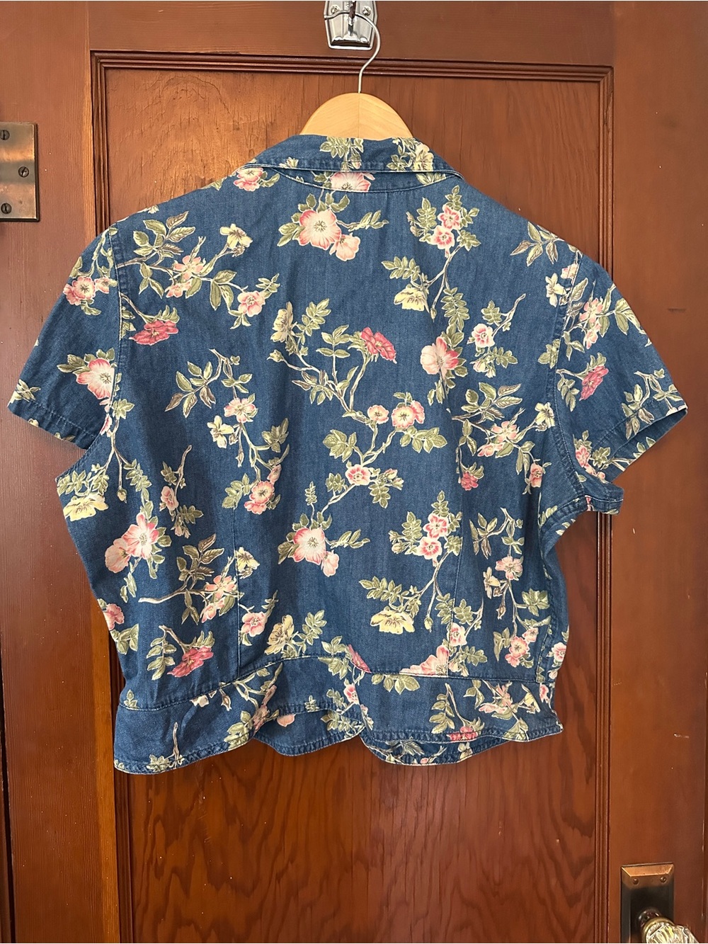 Vintage Liz Clairborne denim floral button up size 16 - Picture 4 of 4